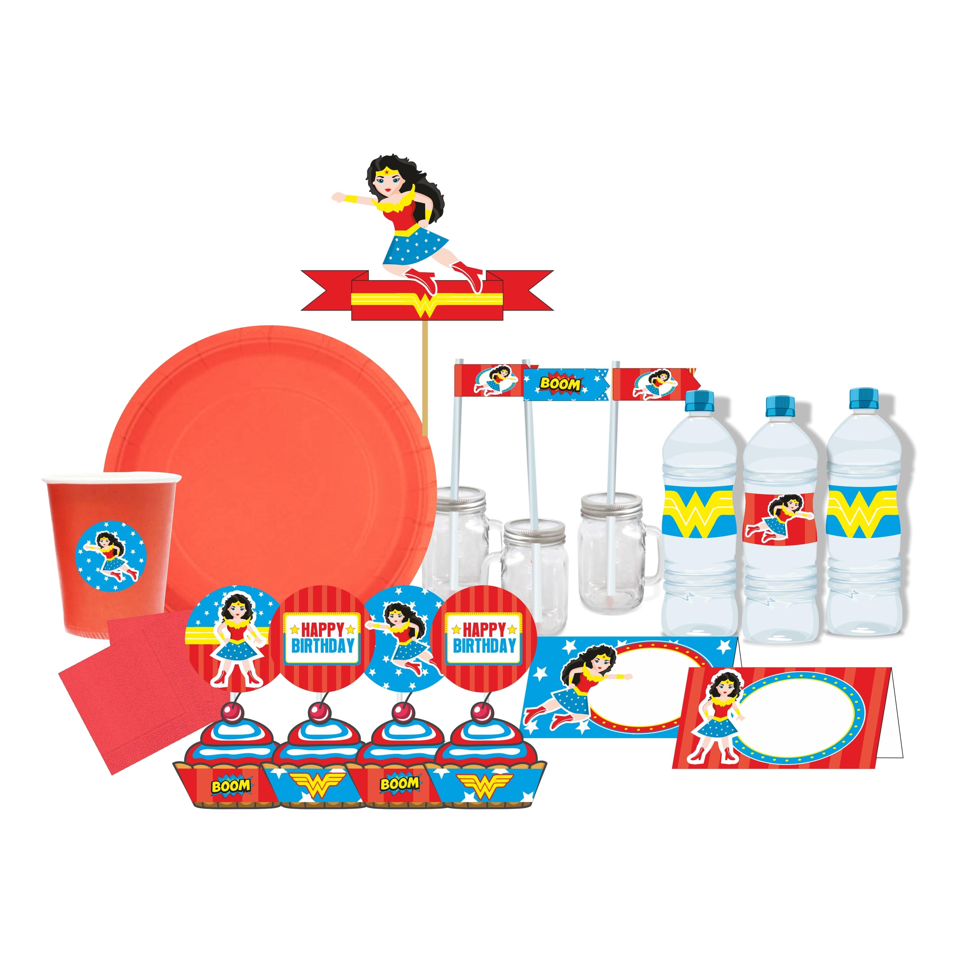 Wonder Woman Tableware Package BIRTHDAYS Pretty UR Party