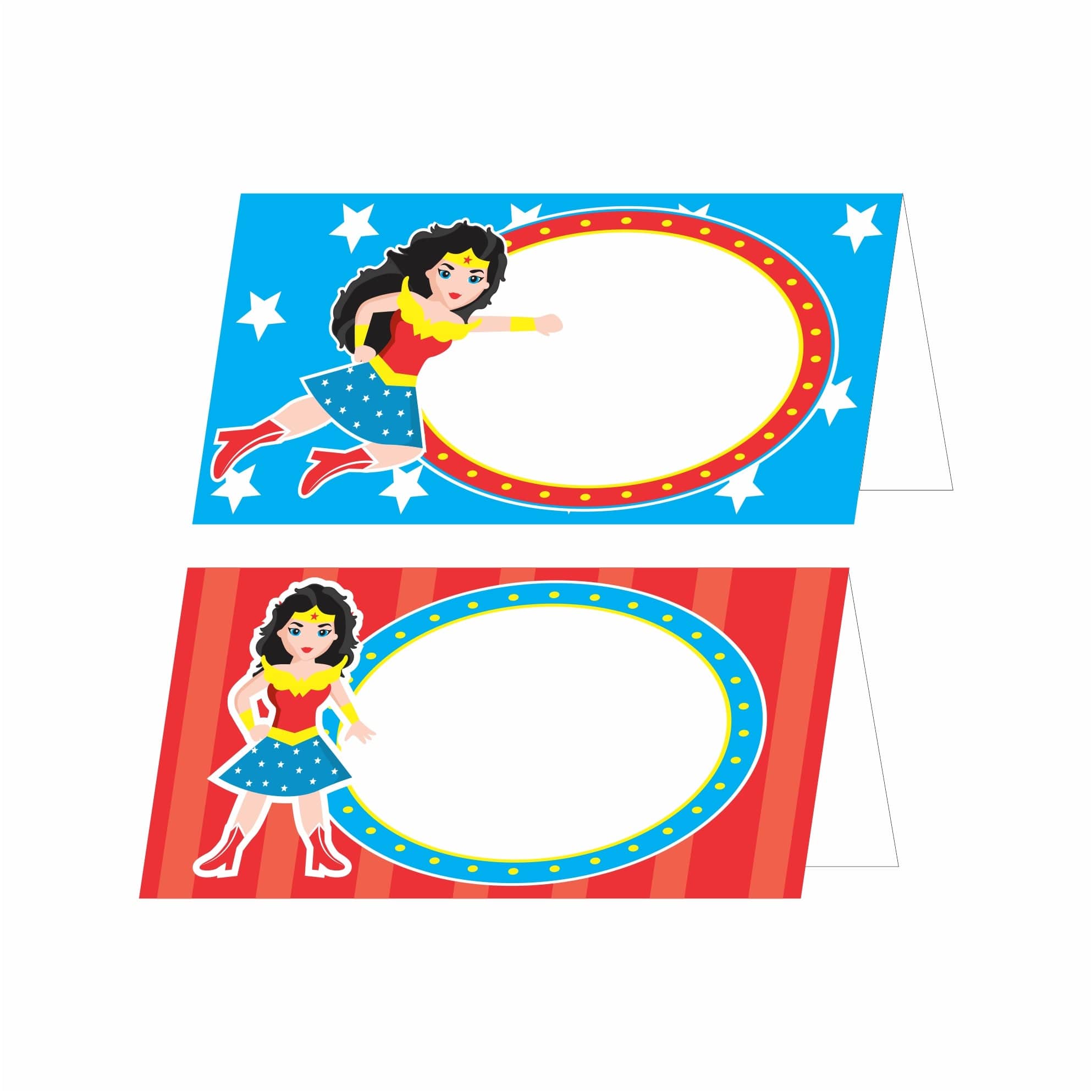 Wonder Woman Theme Food Labels / Buffet Table Cards THEME PARTIES Pretty UR Party