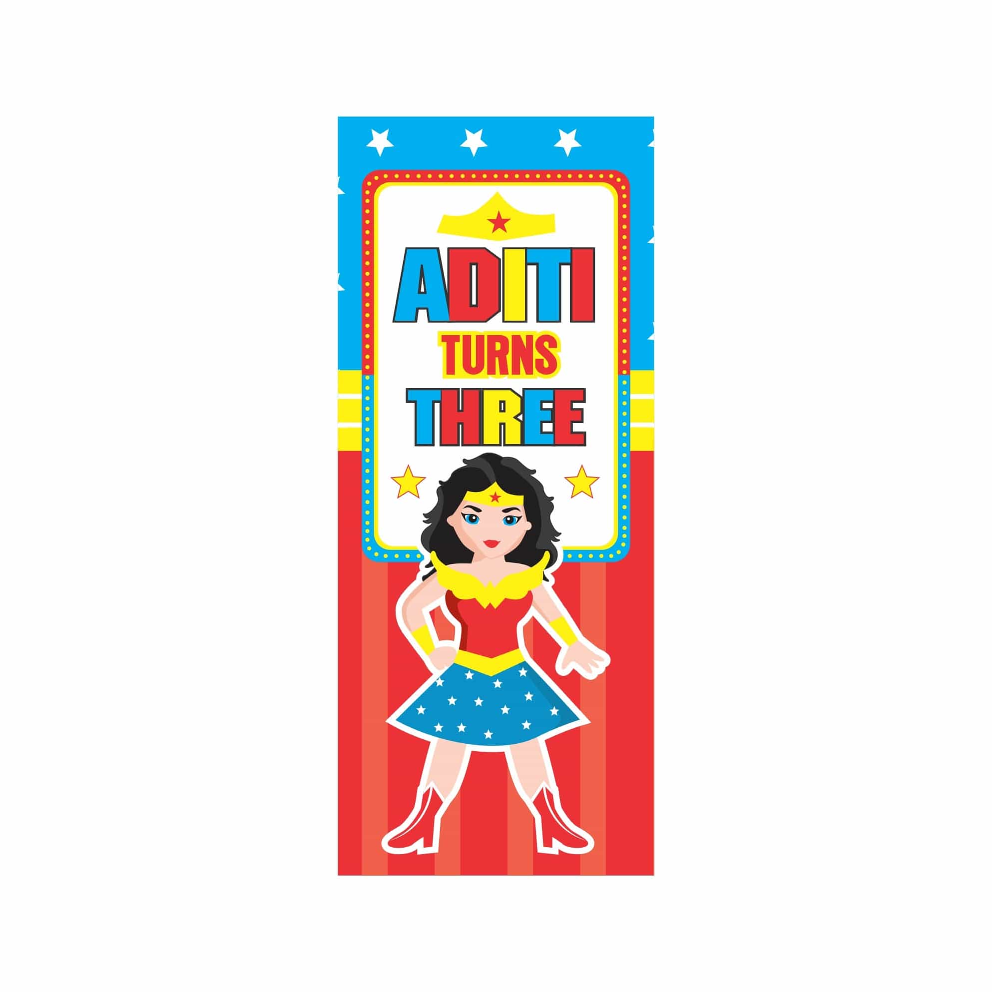 Wonder Woman Theme Door Banner THEME PARTIES Pretty UR Party