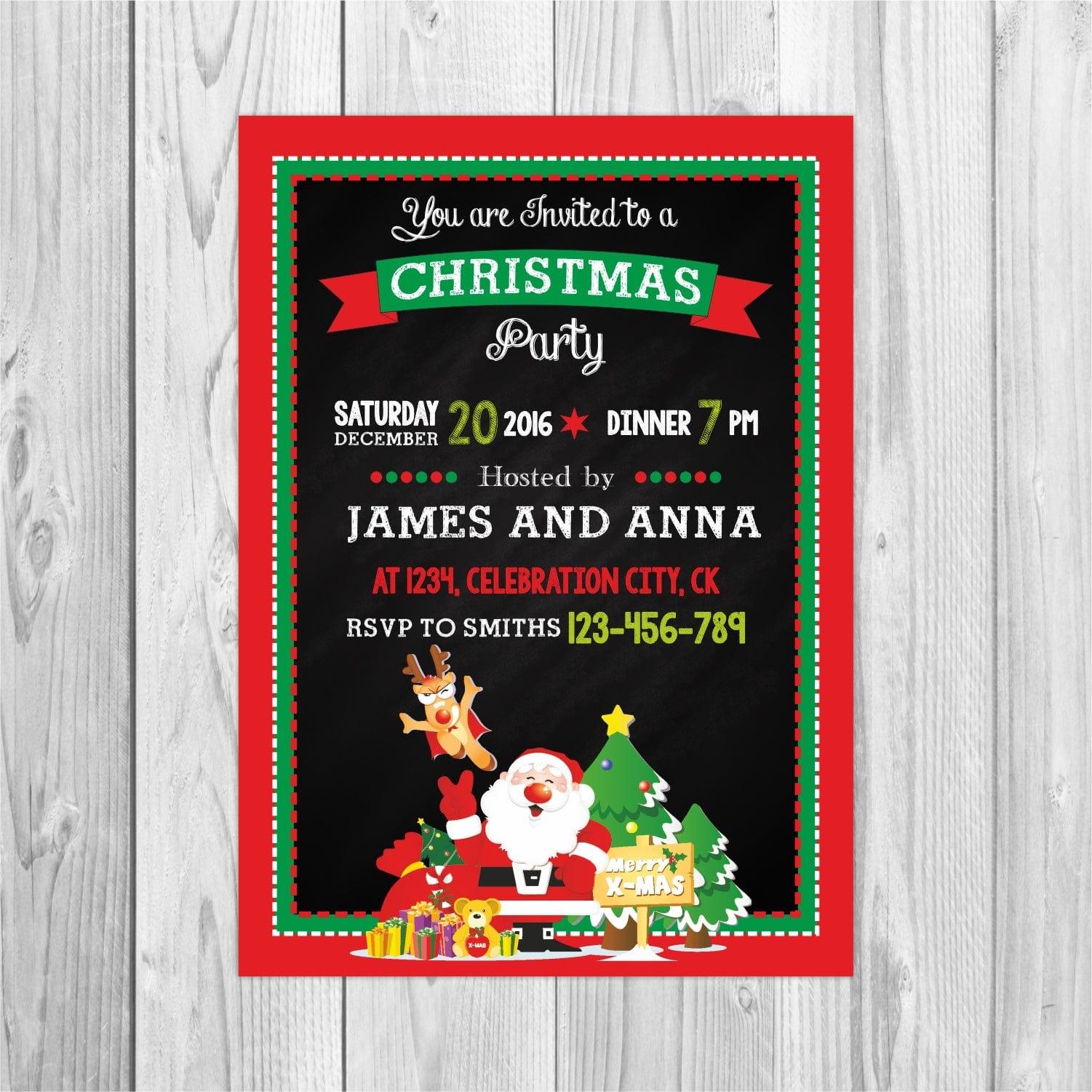 Christmas Chalkboard Invitations ALL PARTY SUPPLIES Pretty UR Party