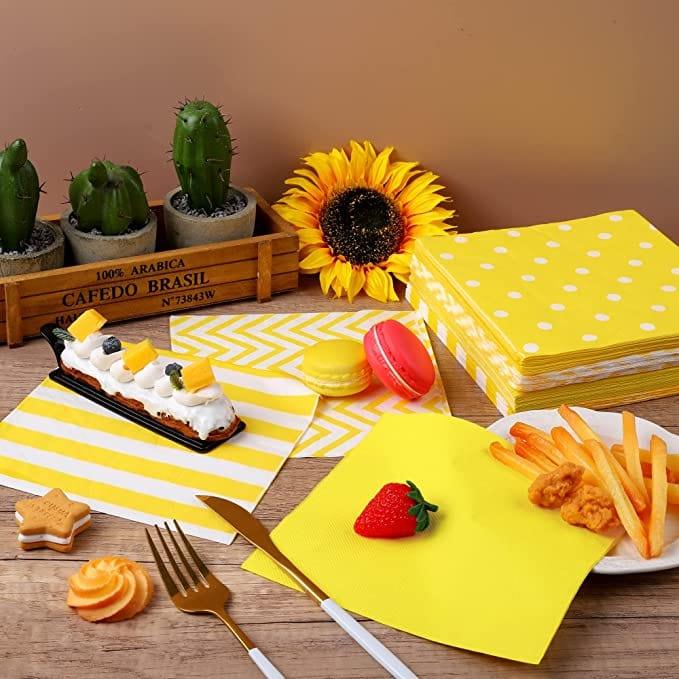 Yellow Paper Napkins - Pack of 20 THEME PARTIES Pretty UR Party