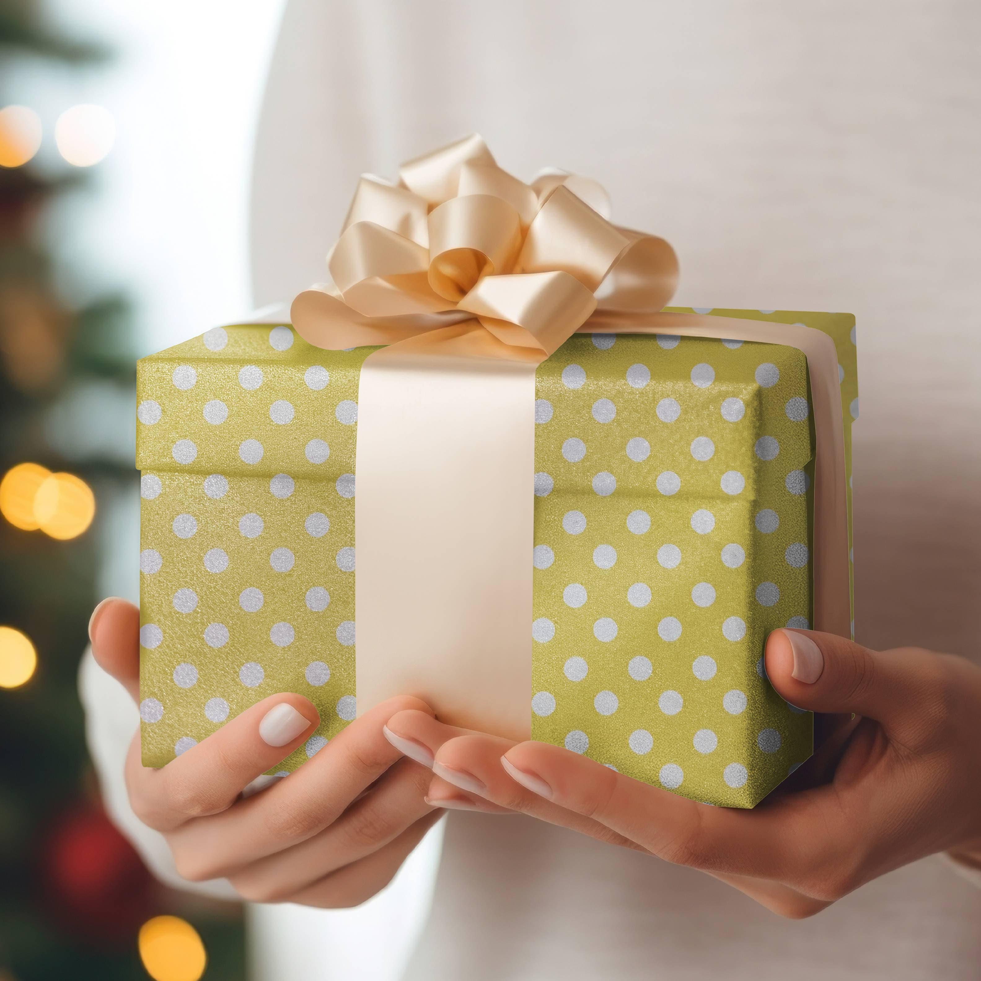 Yellow polka dots Wrapping paper (pack of 5) RETURN GIFTS Pretty UR Party