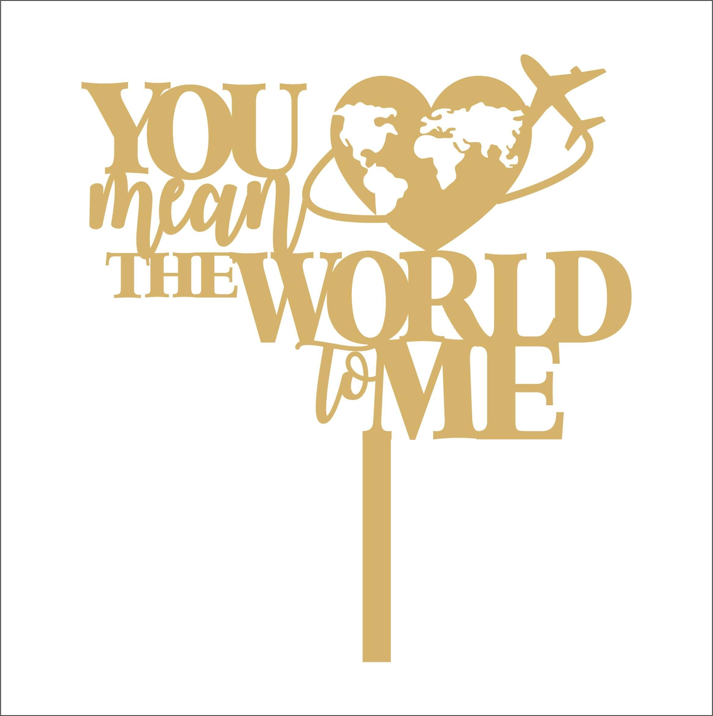 You mean the world to me Cake Topper HANDCRAFTED Pretty UR Party
