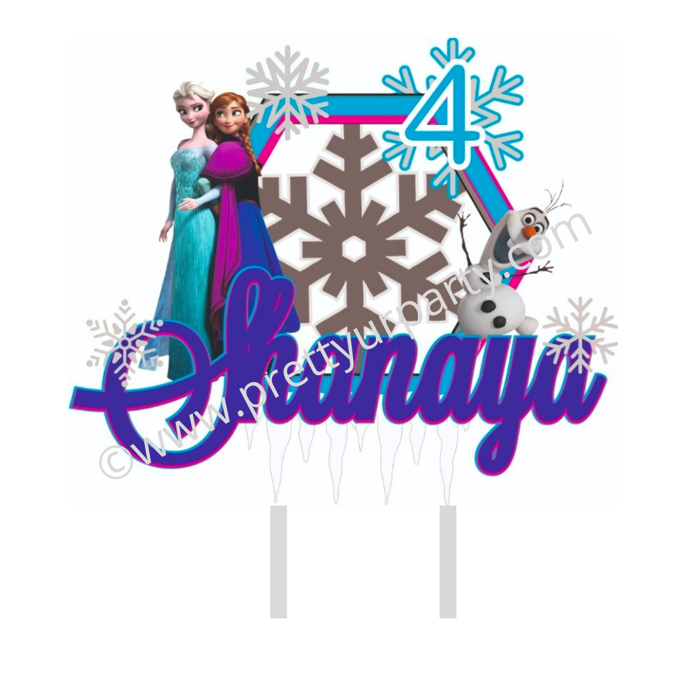 Snow Princess Cake Topper HANDCRAFTED Pretty UR Party