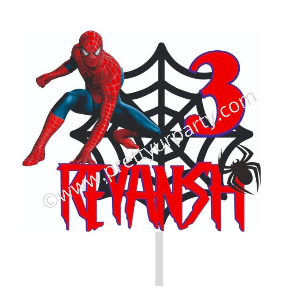 Personalised Spiderman Cake Topper HANDCRAFTED Pretty UR Party