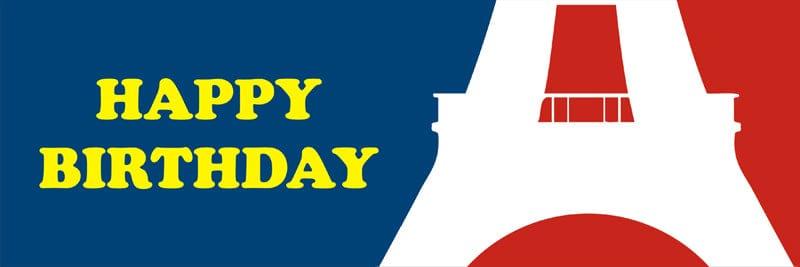 Personalized Happy Birthday Paris Banner - 2 ALL PARTY SUPPLIES Pretty UR Party