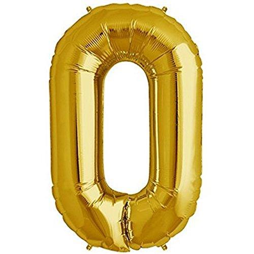 0 Number Foil Balloon ALL PARTY SUPPLIES Pretty UR Party Gold