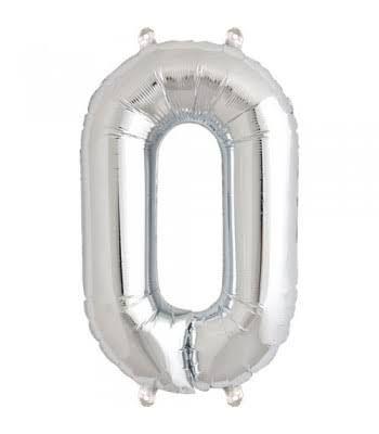 0 Number Foil Balloon ALL PARTY SUPPLIES Pretty UR Party Silver