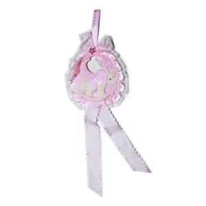 Small Baby Shower round Rocking Horse Hanging - Pink BABY SHOWER Pretty UR Party