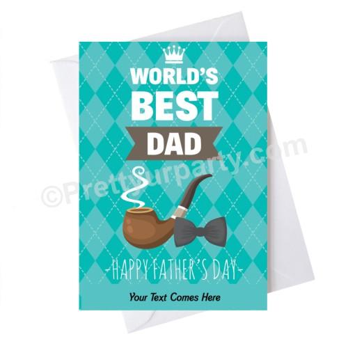 Father's Day Worlds Best Dad Card ALL PARTY SUPPLIES Pretty UR Party