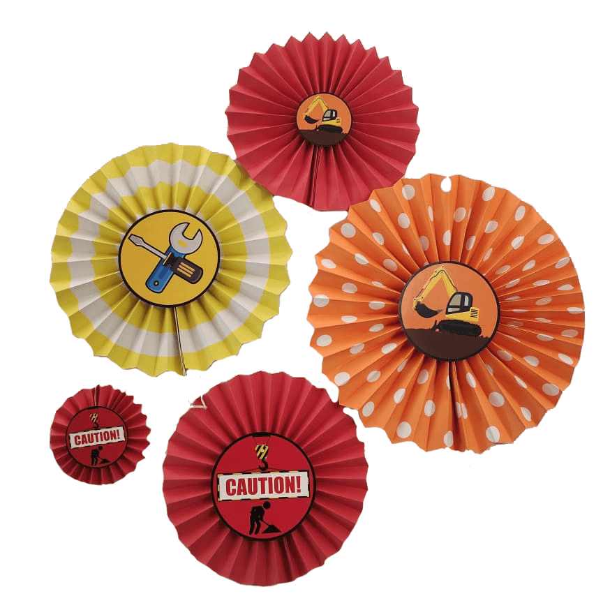 Construction Paper Fans - Set of 5 DECORATIONS Pretty UR Party