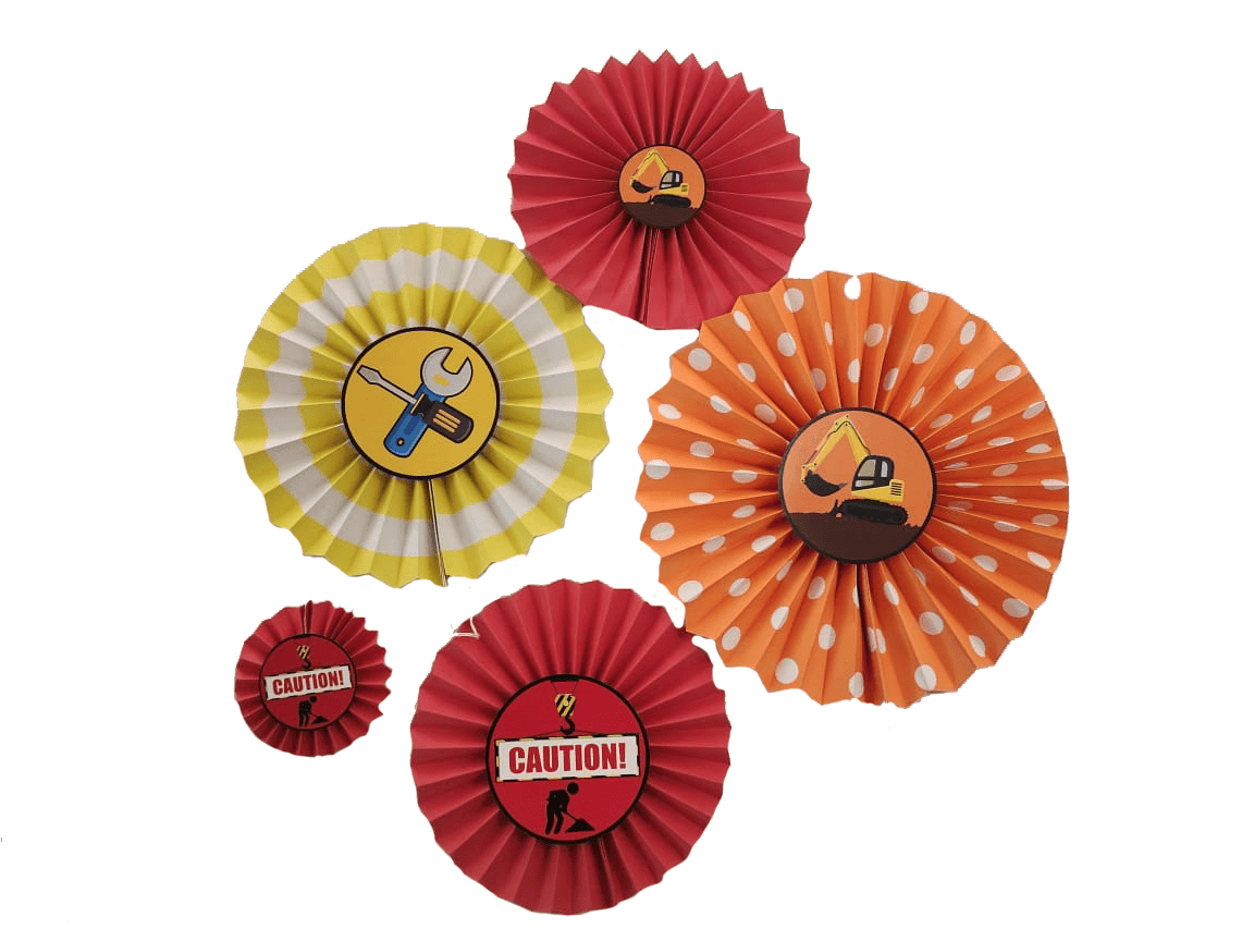 Construction Paper Fans - Set of 5 DECORATIONS Pretty UR Party