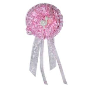 Small Baby Shower round Stork Hanging - Pink BABY SHOWER Pretty UR Party