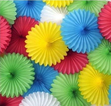 Yellow Tissue Paper Fans THEME PARTIES Pretty UR Party