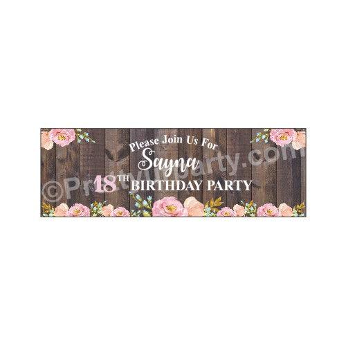 Personalized 18th Birthday Theme Banner 30in ALL PARTY SUPPLIES Pretty UR Party Default Title