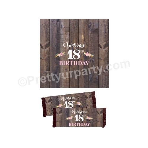 18th Birthday Theme Chocolate Wrappers THEME PARTIES Pretty UR Party Default Title
