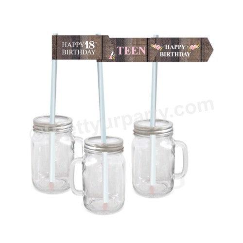 18th Birthday Theme Drink Straws THEME PARTIES Pretty UR Party
