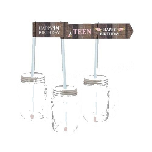 18th Birthday Theme Drink Straws — image 2