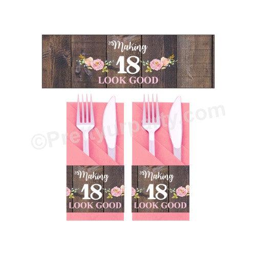 18th Birthday Theme Napkin Rings THEME PARTIES Pretty UR Party Default Title