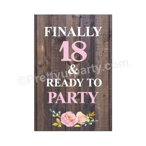 18th Birthday Poster 01 THEME PARTIES Pretty UR Party