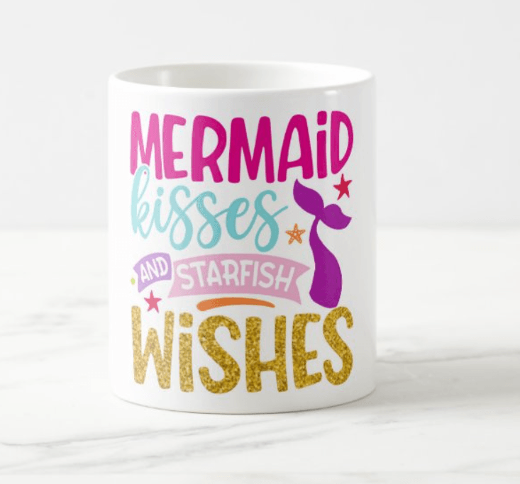 Mermaid Kisses and Starfish Wishes Mug RETURN GIFTS Pretty UR Party