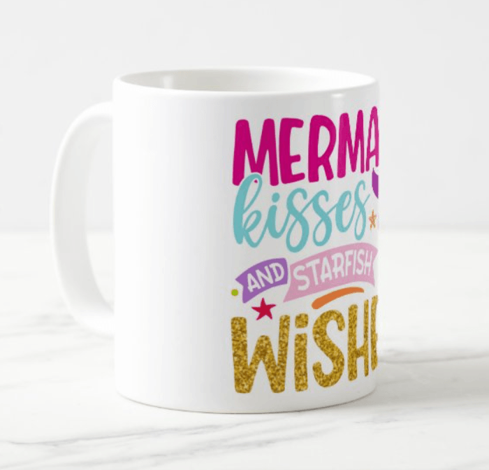 Mermaid Kisses and Starfish Wishes Mug RETURN GIFTS Pretty UR Party