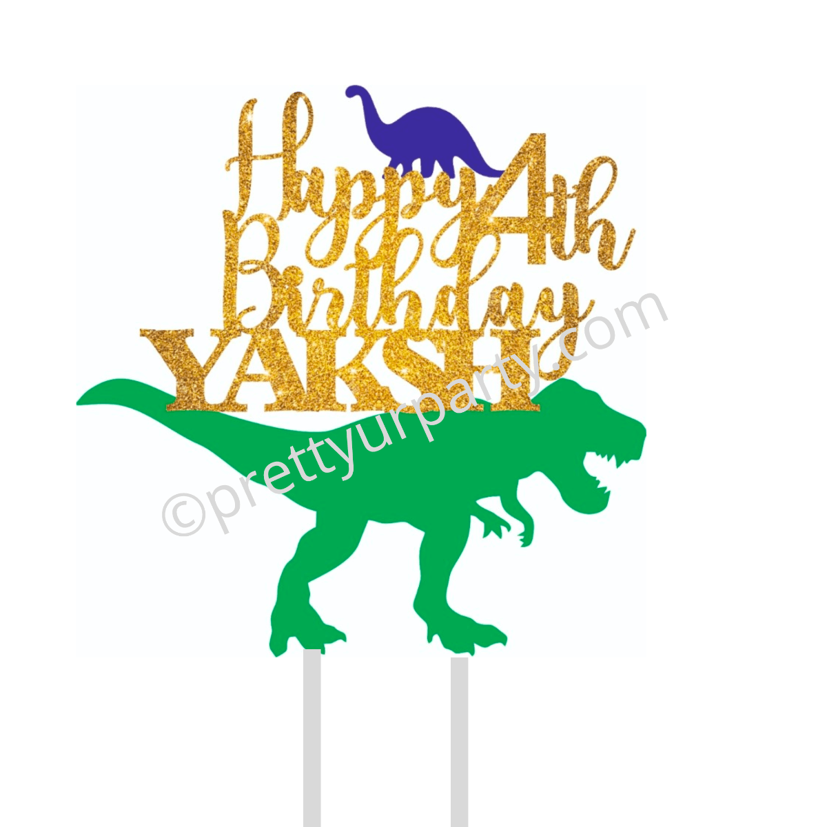 Dinosaur Cake Topper HANDCRAFTED Pretty UR Party