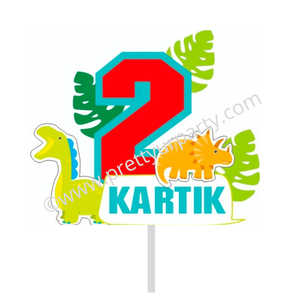 Personalized Dinosaur Cake Topper HANDCRAFTED Pretty UR Party