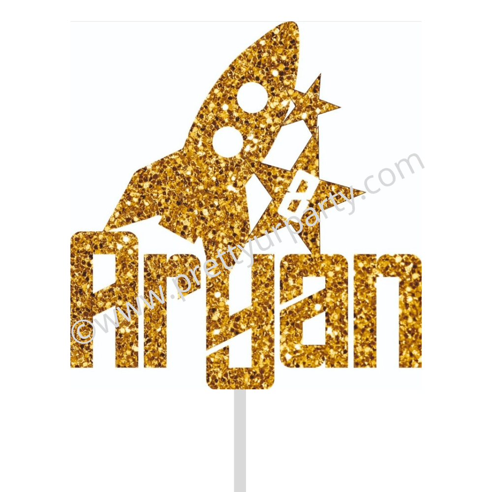 Rocket Cake Topper HANDCRAFTED Pretty UR Party