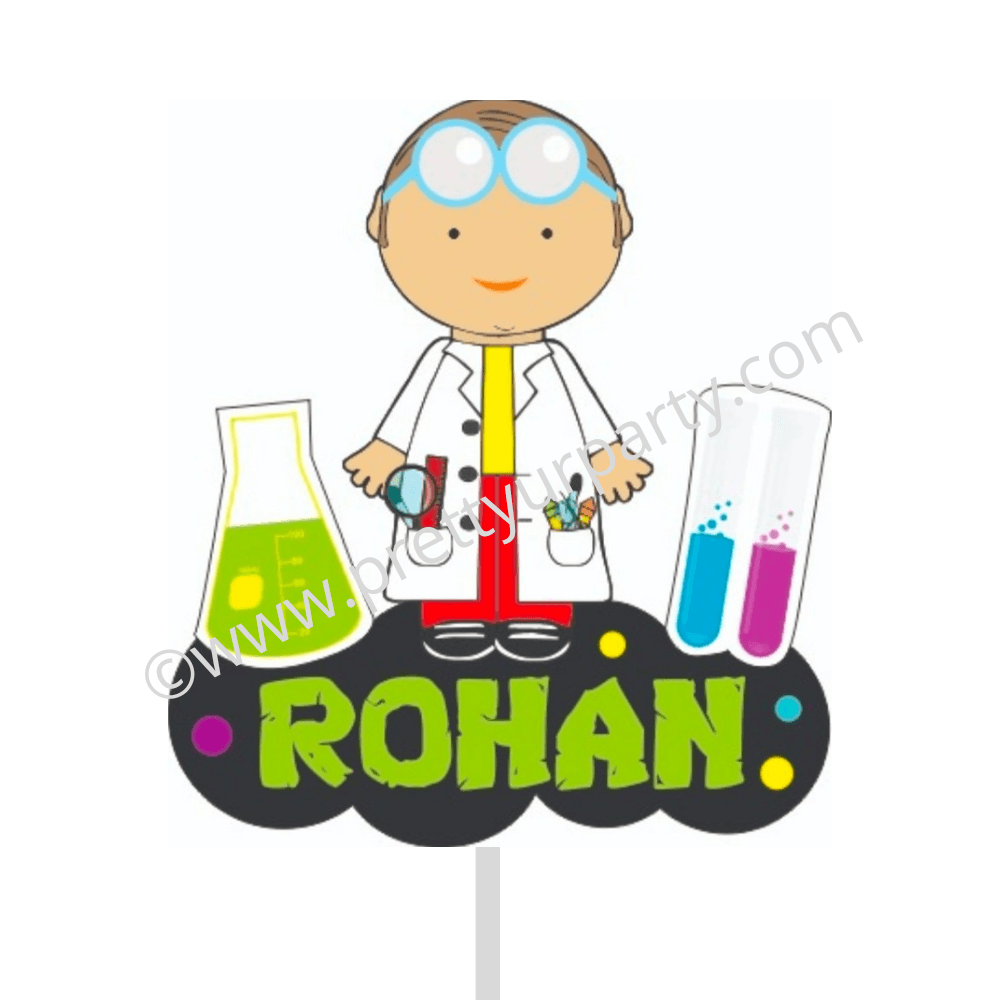 Mad Scientist Cake Topper HANDCRAFTED Pretty UR Party