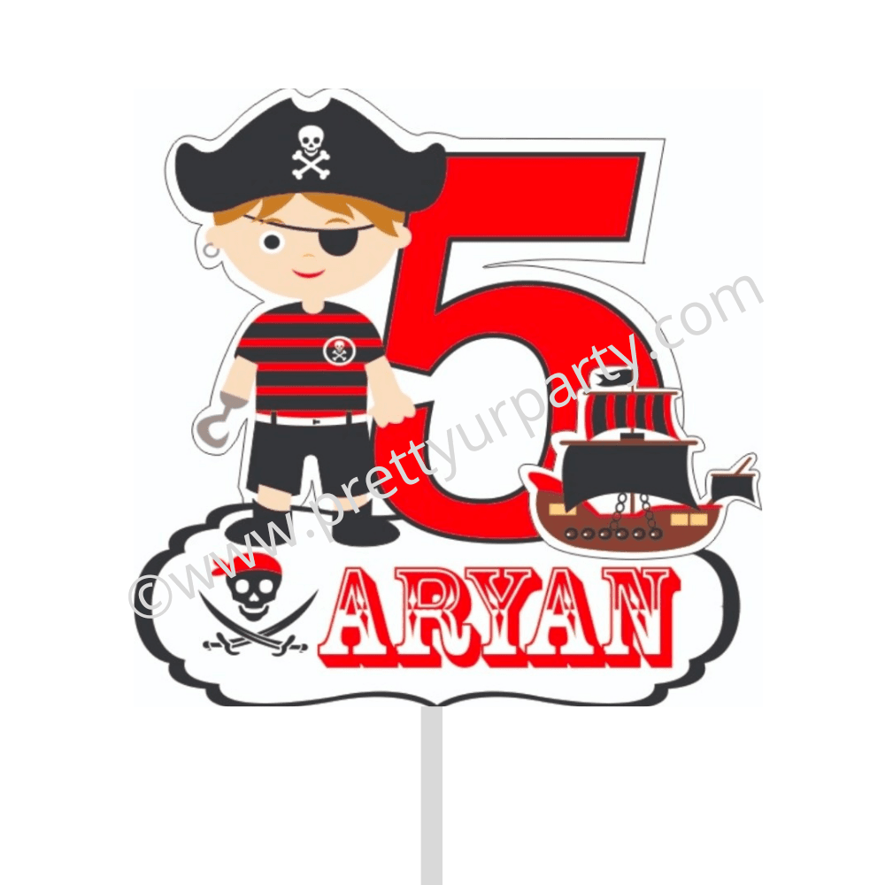 Pirate Cake Topper HANDCRAFTED Pretty UR Party