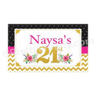 21st Birthday Theme Backdrop PERSONALISED Pretty UR Party Default Title