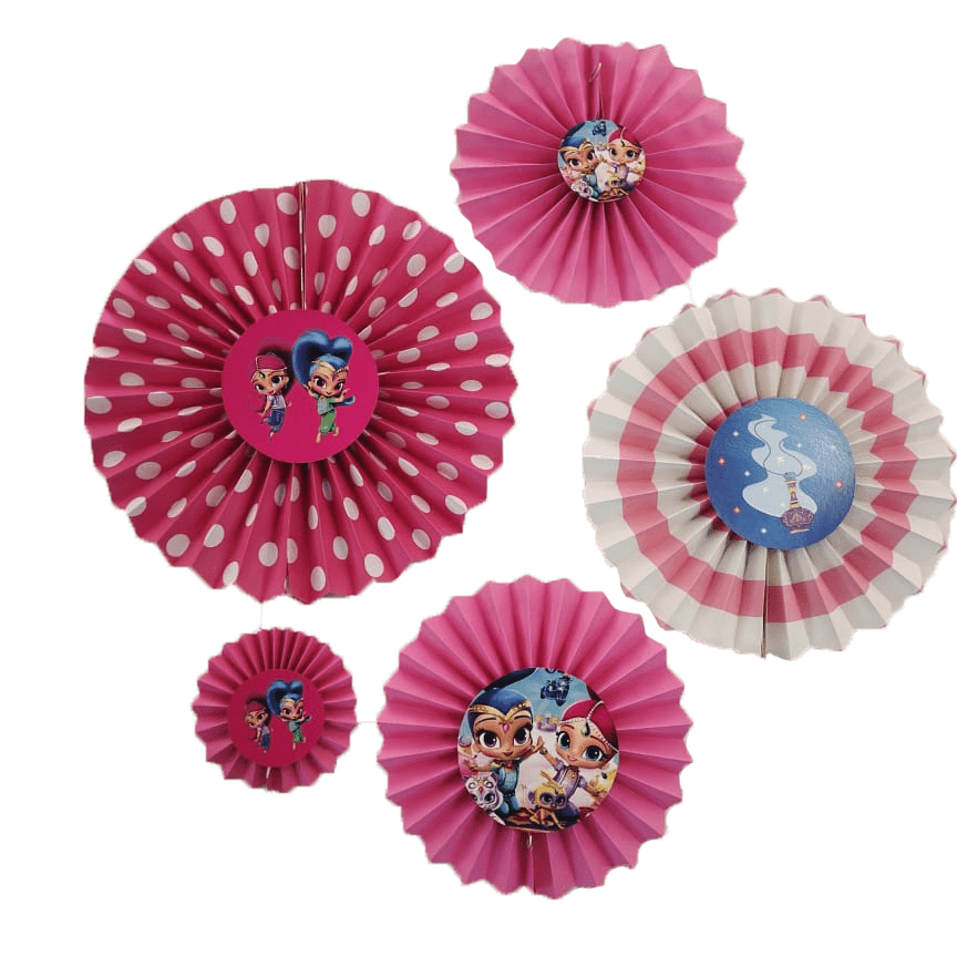 Shimmer and Shine Paper Fans - Set of 5 DECORATIONS Pretty UR Party