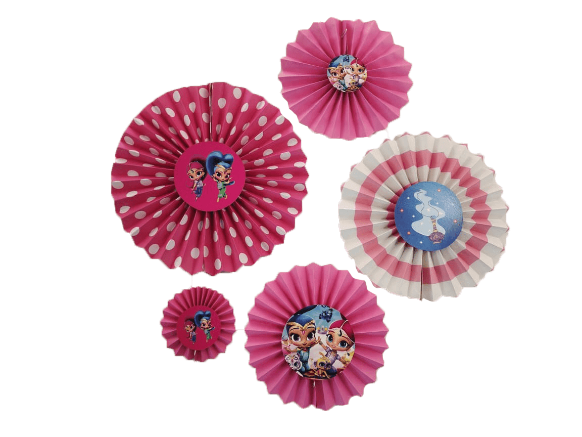 Shimmer and Shine Paper Fans - Set of 5 DECORATIONS Pretty UR Party