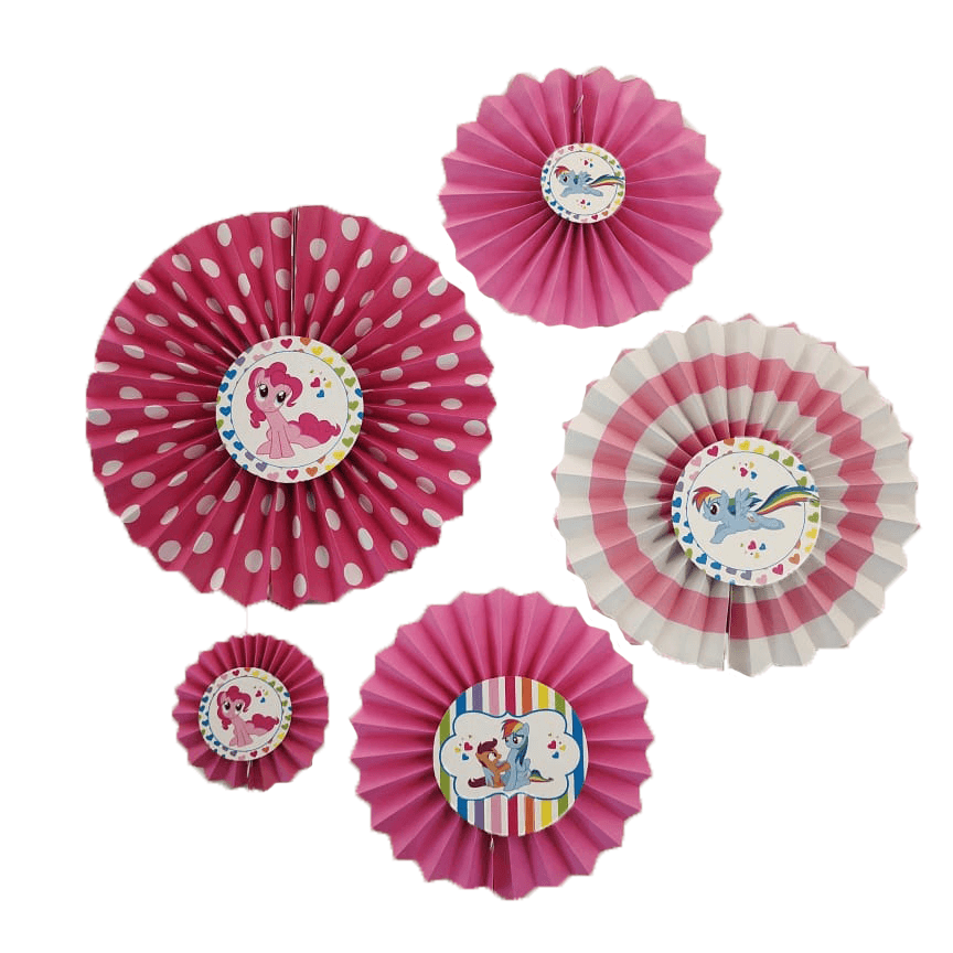 My Little Pony Paper Fans - Set of 5 DECORATIONS Pretty UR Party