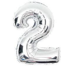 2 Number Foil Balloon ALL PARTY SUPPLIES Pretty UR Party 16 inch Silver
