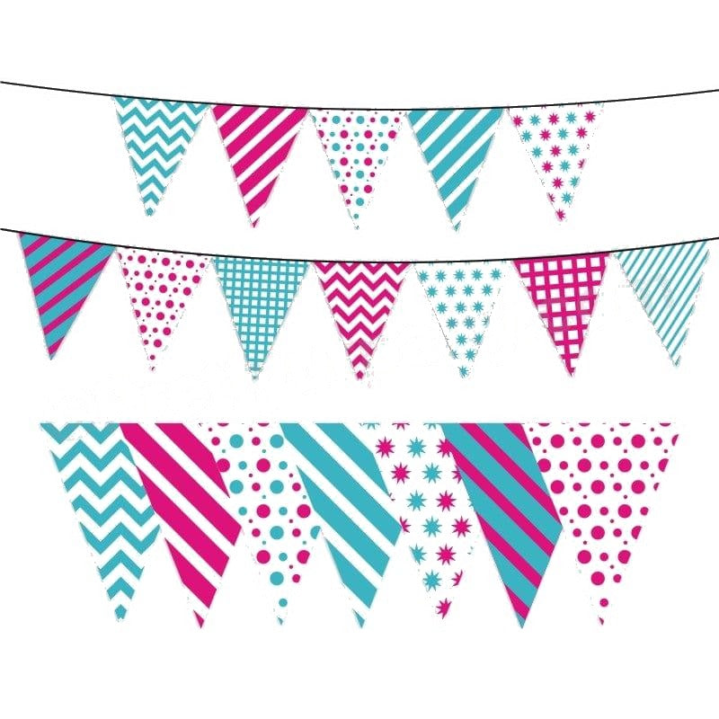 Pink and Blue Pattern Bunting