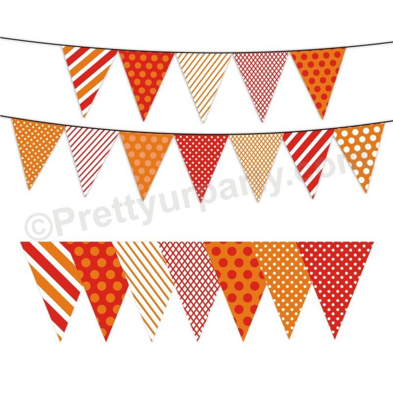 Red and Orange Pattern Bunting BABY SHOWER Pretty UR Party Default Title