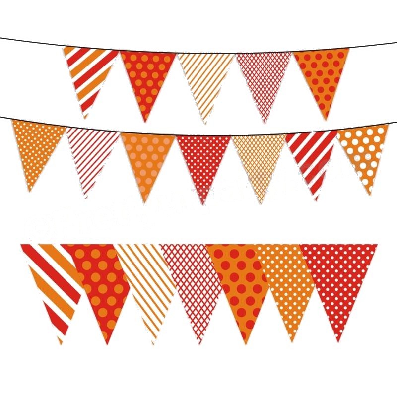 Red and Orange Pattern Bunting