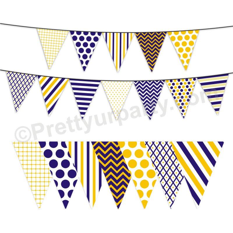 Blue and Yellow Pattern Bunting BABY SHOWER Pretty UR Party Default Title
