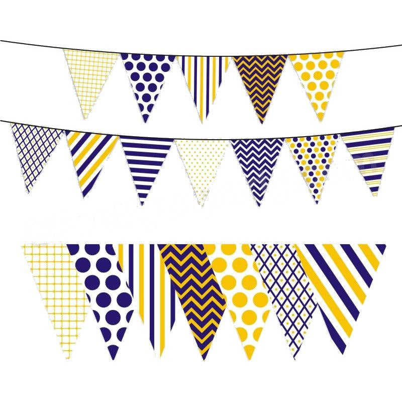 Blue and Yellow Pattern Bunting