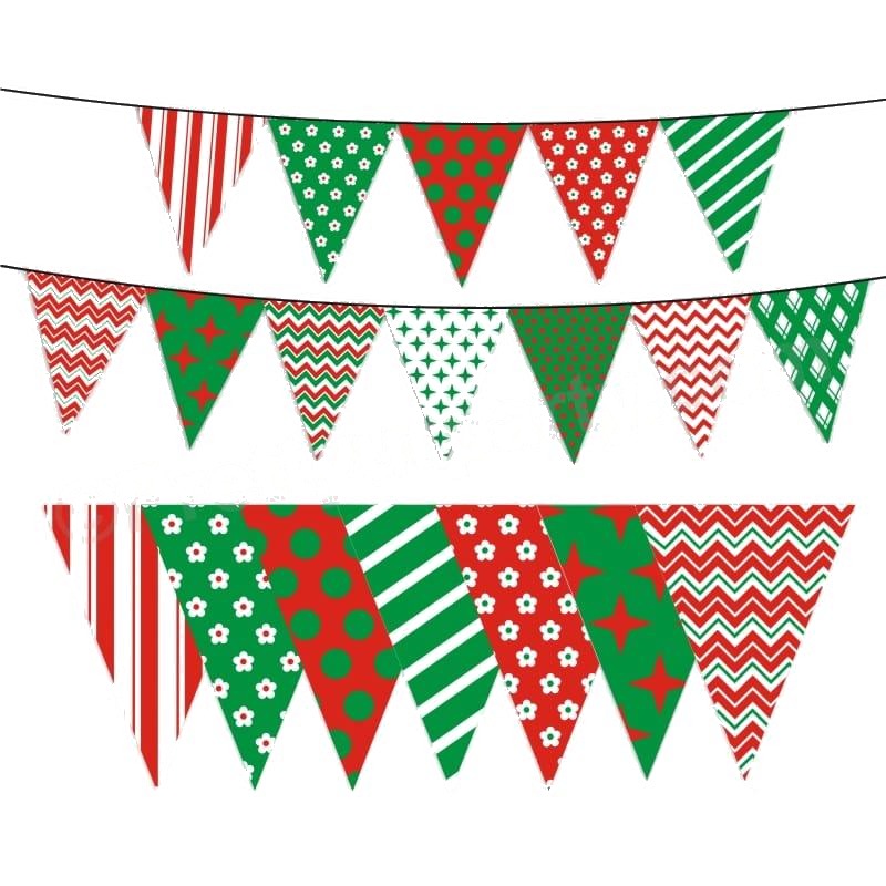 Red and Green Pattern Bunting