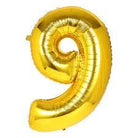 9 Number Foil Balloon ALL PARTY SUPPLIES Pretty UR Party 16 inch Gold