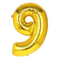 9 Number Foil Balloon ALL PARTY SUPPLIES Pretty UR Party 16 inch Gold