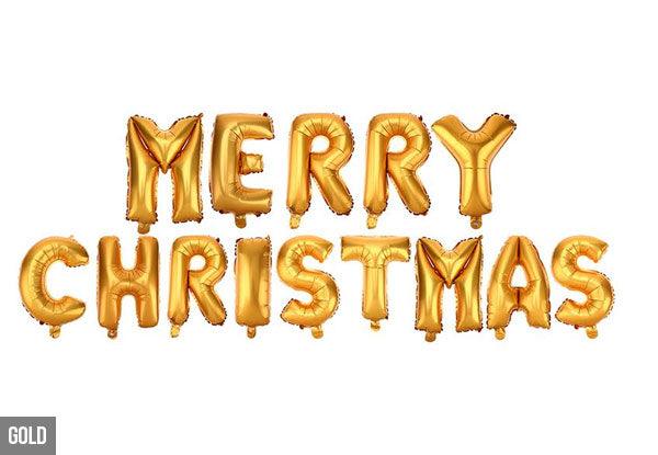 Merry Christmas Letter Foil Balloons - Gold ALL PARTY SUPPLIES Pretty UR Party