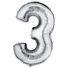 3 Number Foil Balloon ALL PARTY SUPPLIES Pretty UR Party 16 inch Silver