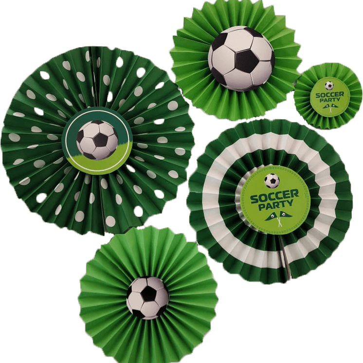 Football Paper Fans - Set of 5 DECORATIONS Pretty UR Party