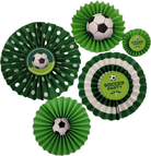 Football Paper Fans - Set of 5 DECORATIONS Pretty UR Party