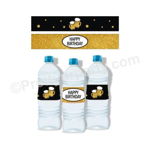 Cheers to 40th Birthday Theme Water Bottle Labels THEME PARTIES Pretty UR Party Default Title