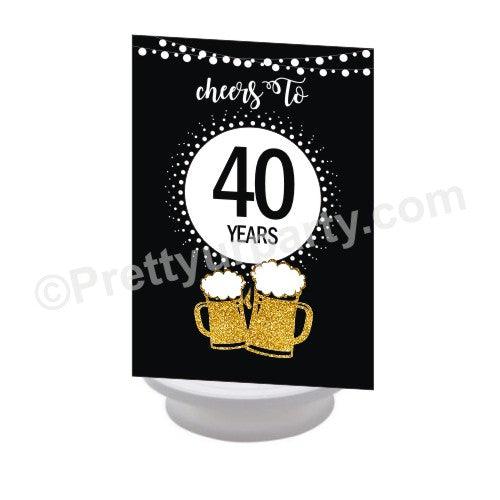 Cheers to 40th Birthday Theme Centerpieces - Pack of 2 THEME PARTIES Pretty UR Party